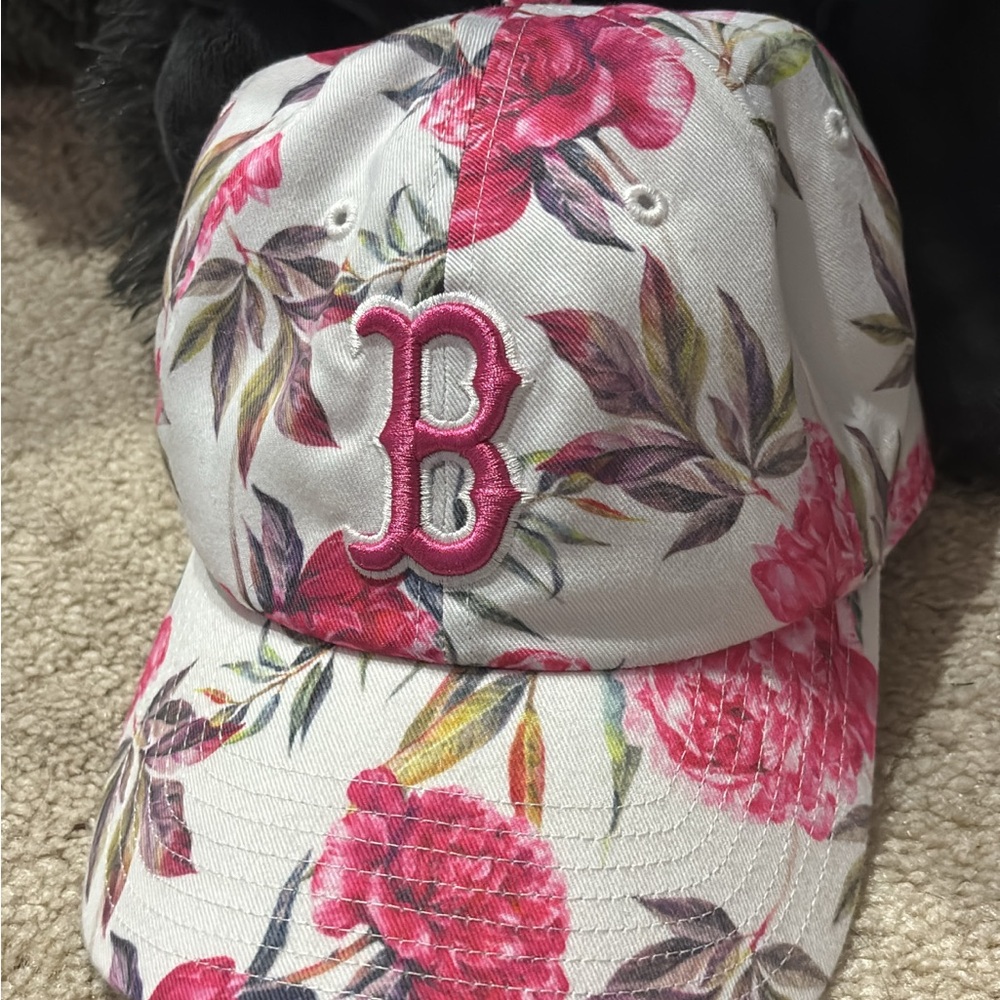 Floral Peony Red Sox Cap
